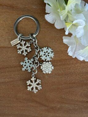 Coach Rare Vintage Cascading Snowflakes Purse Charm 4"